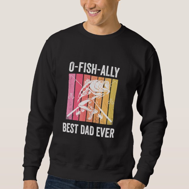 Sudadera El mejor padre de O-Fish-Ally - pescador retro (Anverso)