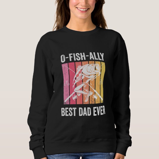 Sudadera El mejor padre de O-Fish-Ally - pescador retro (Anverso)
