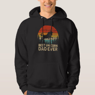 Sudadera El mejor padre de unicornio retro de los hombres