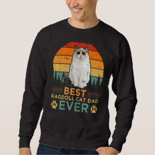 Sudadera El mejor padre del gato de Ragdoll estilo retro de
