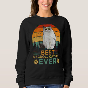 Sudadera El mejor padre del gato de Ragdoll estilo retro de