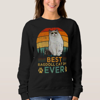 Sudadera El mejor padre del gato de Ragdoll estilo retro de