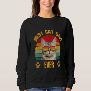 Sudadera El mejor padre del gato jamás papá papá con gafas 