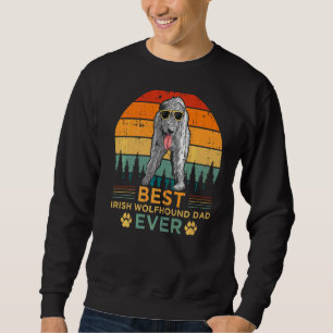 Sudadera El mejor padre del lobo irlandés al estilo retro d