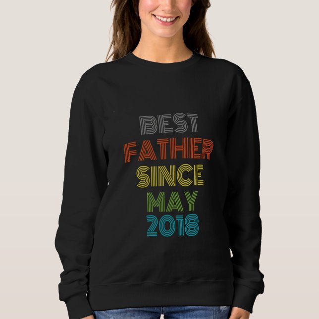 Sudadera El mejor padre desde mayo de 2018 Guay Present (Anverso)