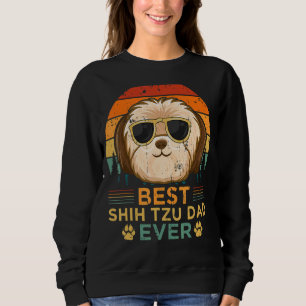 Sudadera El mejor padre shih tazu del estilo retro masculin