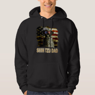 Sudadera El Mejor Padre Shih Tzu Que Haya Bandera Estadouni