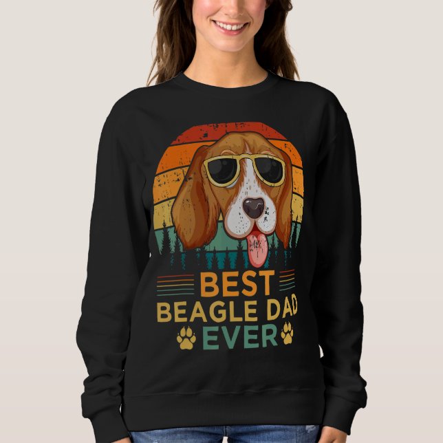 Sudadera El mejor papá beagle de estilo retro masculino del (Anverso)