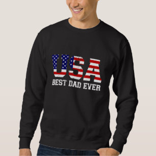 Sudadera El Mejor Papá Con La Bandera Estadounidense Y Las