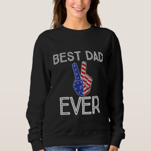Sudadera El Mejor Papá Con La Bandera Estadounidense Y Las