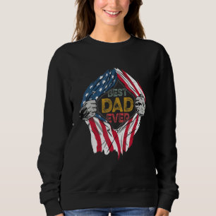Sudadera El mejor papá de la bandera estadounidense el día 