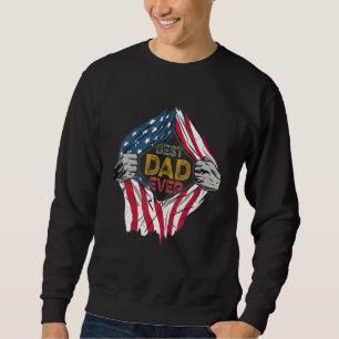 Sudadera El mejor papá de la bandera estadounidense el día