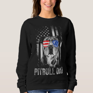 Sudadera El mejor papá de Pitbull jamás perro de bandera es