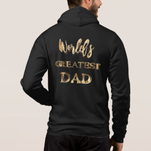 Sudadera El mejor papá del mundo elegante estilo oro texto