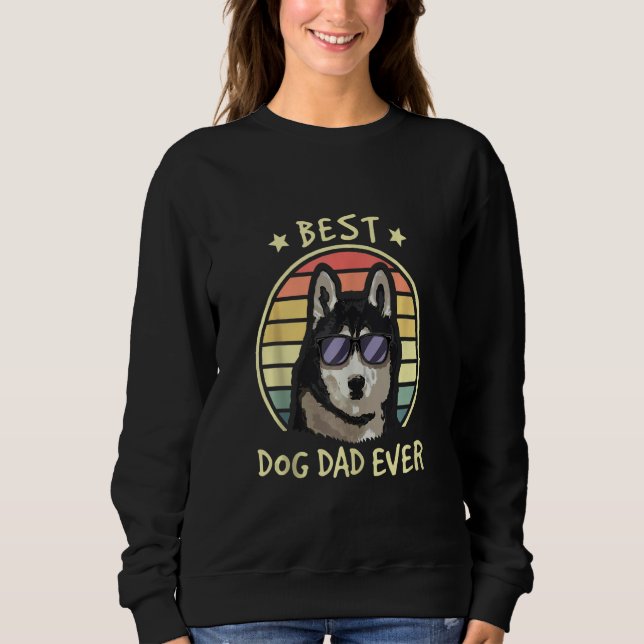 Sudadera El mejor papá del perro jamás Husky del perro enge (Anverso)