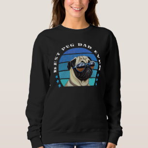 Sudadera El mejor papá pug de todos los tiempos vintage ata