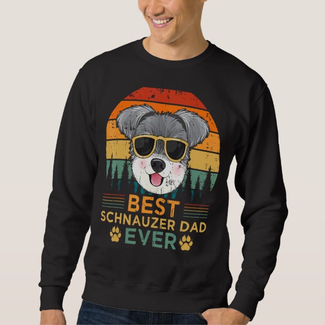 Sudadera El mejor papa Schnauzer de estilo retro masculino (Anverso)