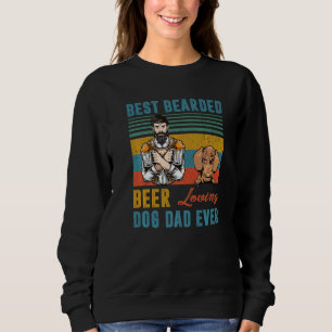 Sudadera El mejor perro amante de la cerveza de barba papá 
