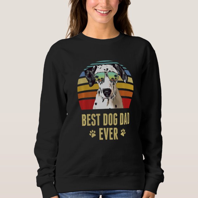Sudadera El mejor perro de Dalmacia papá jamás retro Sunset (Anverso)