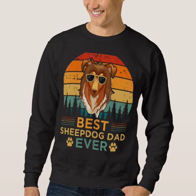 Sudadera El mejor perro pastor al estilo retro de los hombr (Anverso)