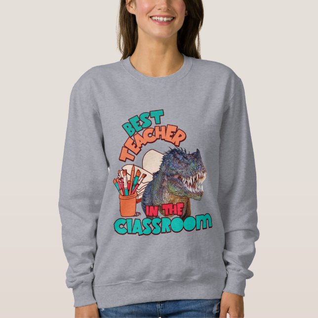 Sudadera El mejor profesor de Dinosaurio en el aula (Anverso)