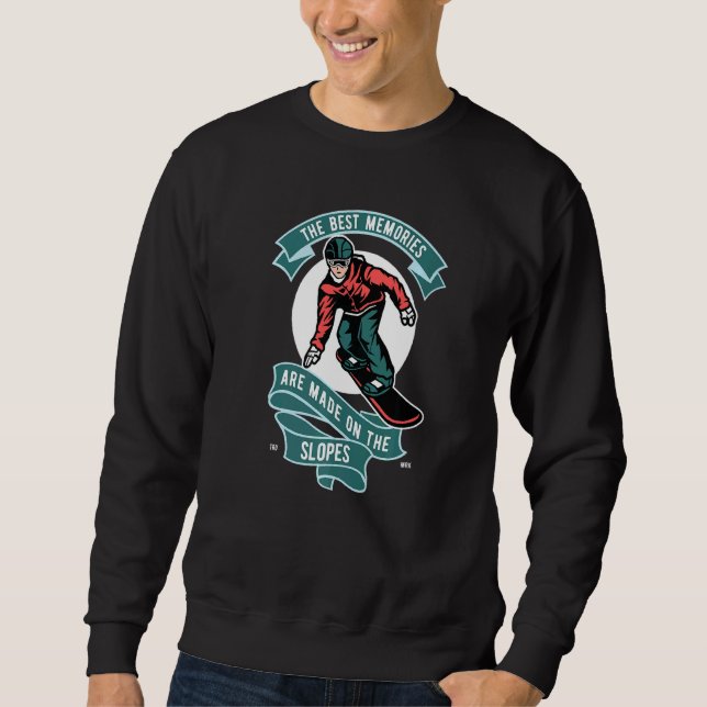 Sudadera El mejor Recuerdos divertido retro Snowboarder Win (Anverso)