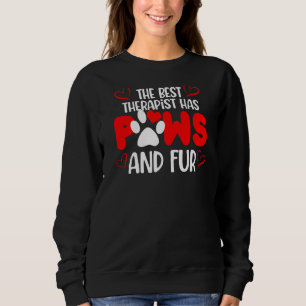Sudadera El Mejor Terapéutico Tiene Patas Y Un Gato De Perr