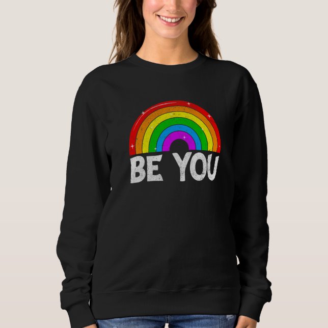 Sudadera El mes gay del orgullo gay del arcoiris LGBT retro (Anverso)
