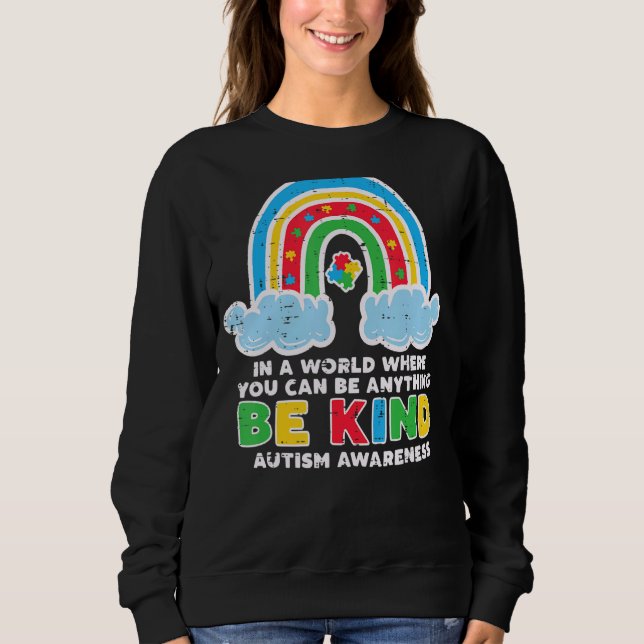 Sudadera El mundo del rompecabezas del arcoiris será amable (Anverso)