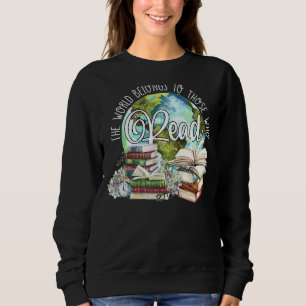 Sudadera El Mundo Pertenece A Los Que Leen Libros Retro Bo