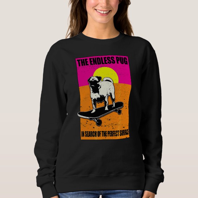 Sudadera El Naranja De Verano Pink De La Interminable Pug E (Anverso)