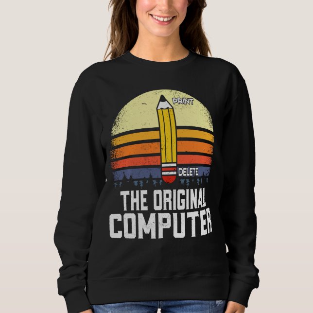 Sudadera El nerd original del lápiz de la computadora (Anverso)