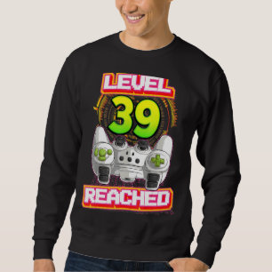 Sudadera El nivel 39 alcanzó a gamer 39th Birthday Video Ga