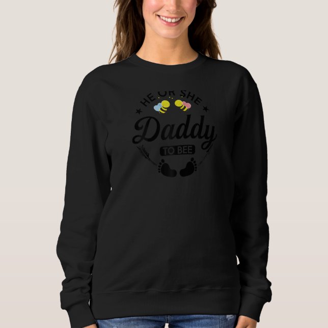 Sudadera Él O Ella Papi Esperan Al Padre Raglan (Anverso)