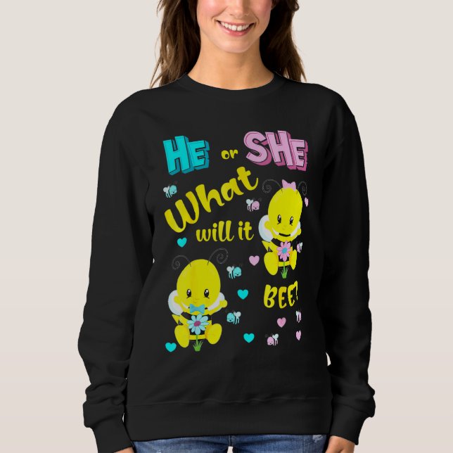 Sudadera Él o Ella Qué Será La Abeja (Anverso)