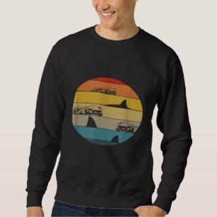 Sudadera El Océano Antiguo Retro Vintage Ondea Las Aletas D