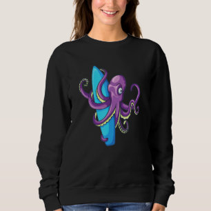 Sudadera El Octopus Kraken Tiene Un Sol De Playa De Surf.