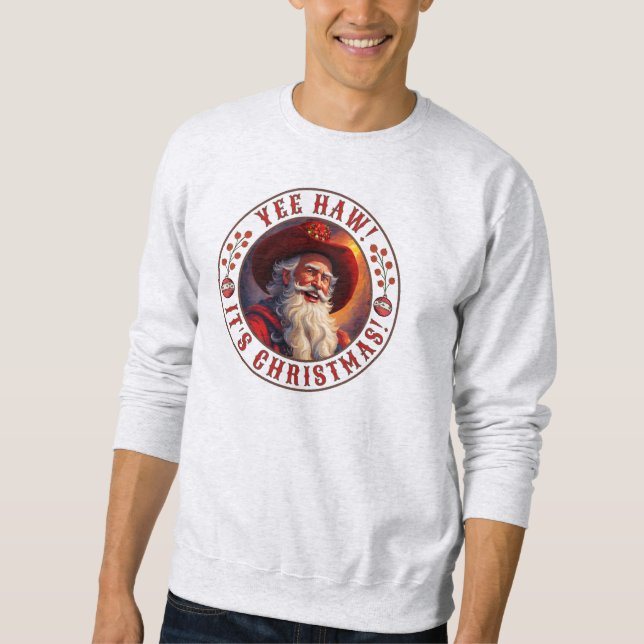 Sudadera El oeste de Santa Yee Haw Son Navidades (Anverso)
