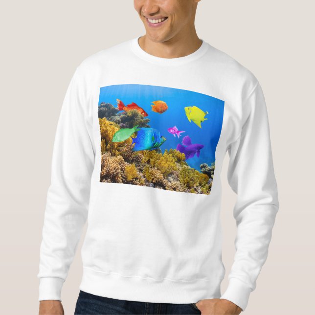 Sudadera El orgullo de los peces de SlipperyJoe es púrpura  (Anverso)