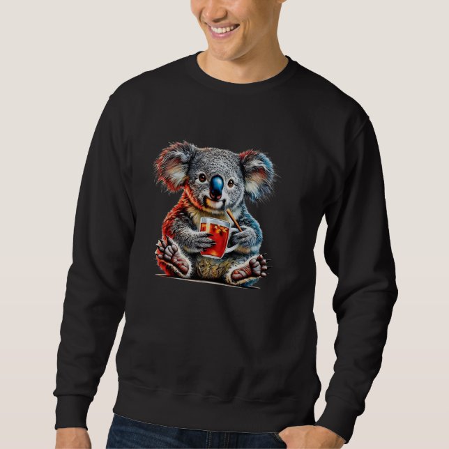 Sudadera El Oso Agradable Del Té De Koala Para Los Bebedore (Anverso)