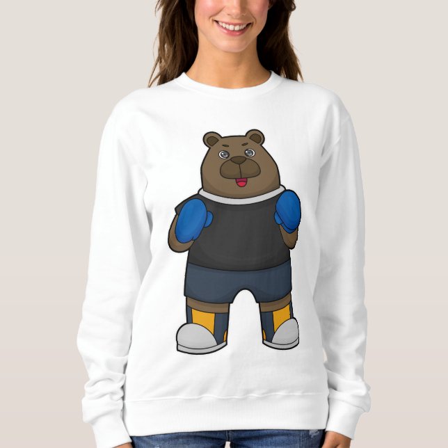 Sudadera El oso como boxeador con guantes de boxeo (Anverso)