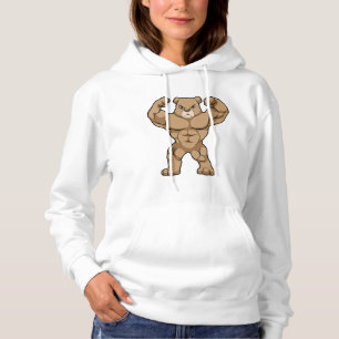 Sudadera El oso como culturista con músculos grandes