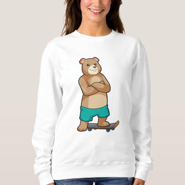 Sudadera El oso como patinador con patineta (Anverso)