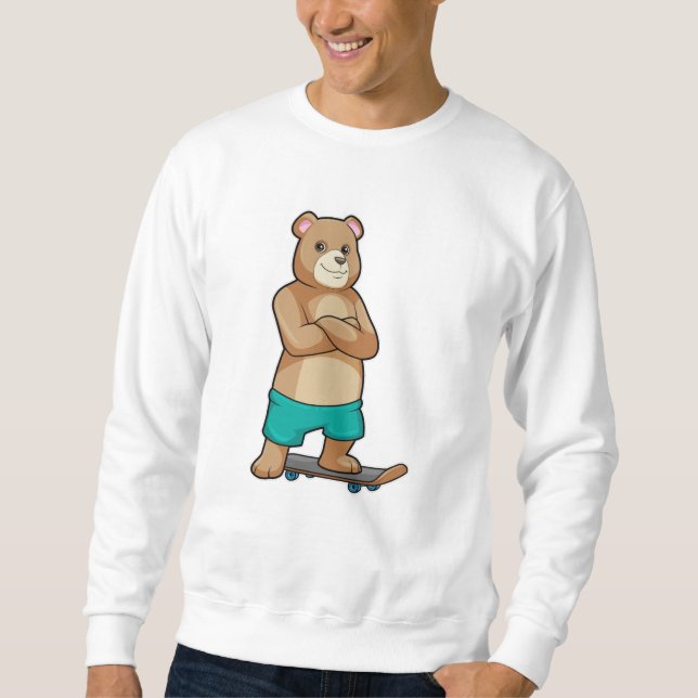 Sudadera El oso como patinador con patineta (Anverso)