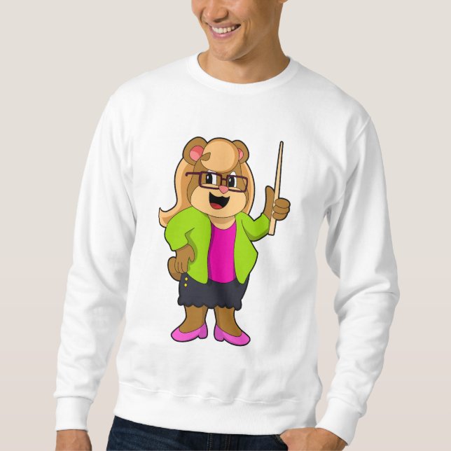 Sudadera El oso como profesor con lentes (Anverso)