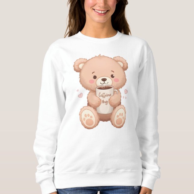 Sudadera El oso de peluche "Café Hug" (Anverso)