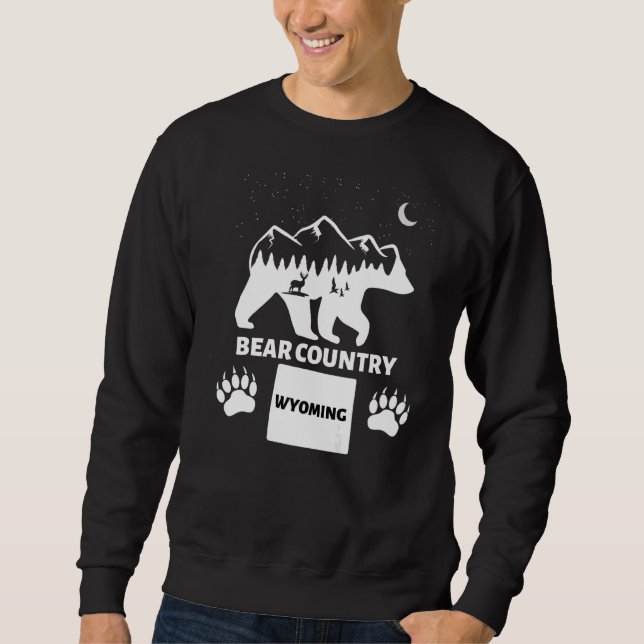 Sudadera El Oso Grizzly De Wyoming Con Montañas De Cerveza (Anverso)