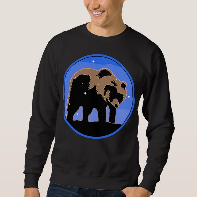Sudadera El oso pardo en invierno - Arte de vida salvaje or (Anverso)