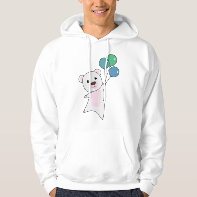 Sudadera El oso polar vuela con globos que matan a los anim (Anverso)
