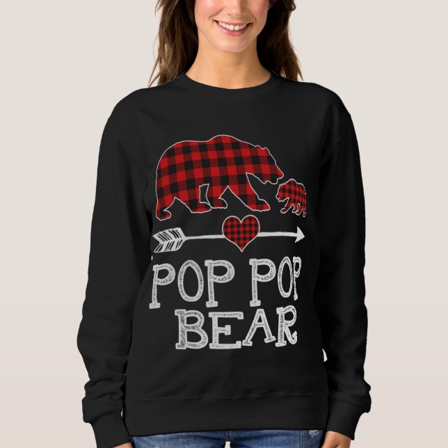 Sudadera El oso pop pop rojo con un cubo coincide con el bú (Anverso)